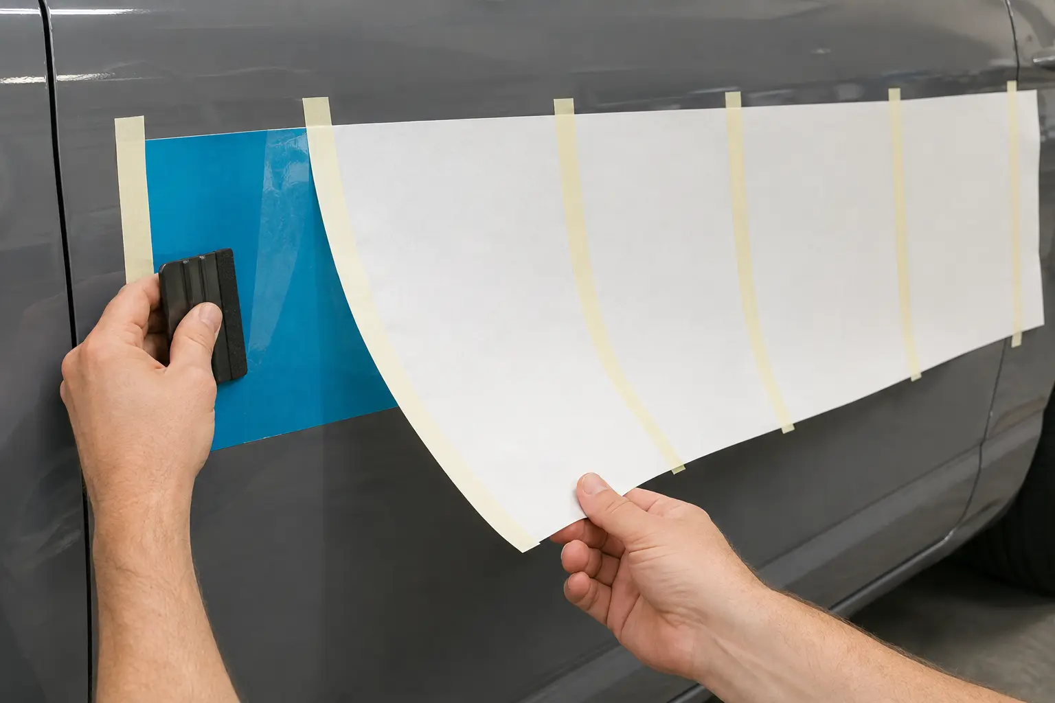 Expose and apply only one manageable section while the remaining backing continues protecting the adhesive.