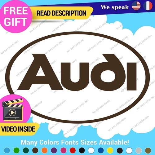 Fits Audi Oval Quattro Car Decals Vinyl Door Sport Ring Racing Silver Stickers
