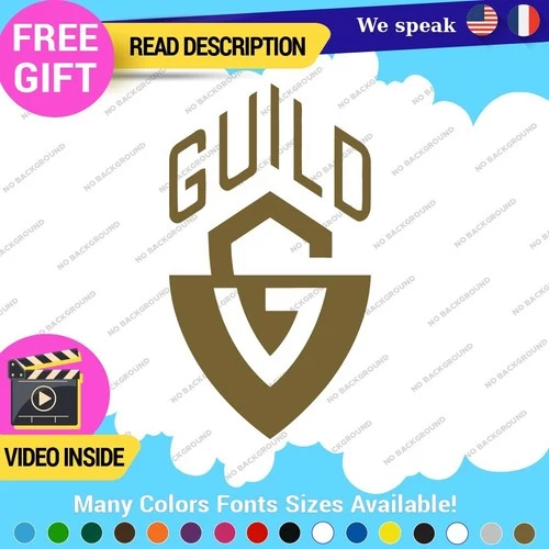 Fits Guild Guitar Decals Band Stickers Head Bass Replacement Vinyl Die Cut