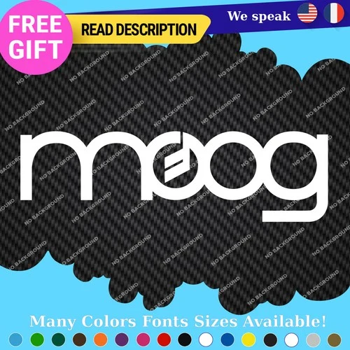 Fits White Moog Stickers Decals Vinyl Audio Digital Mixer Synthesizer Analog