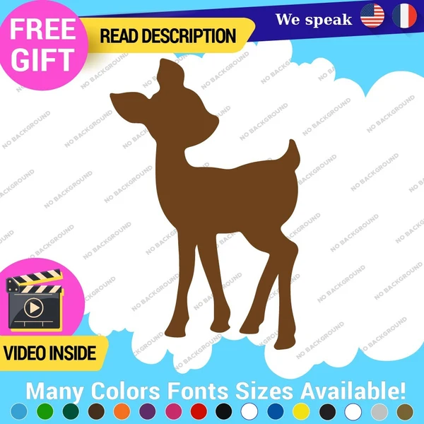 Deer Fawn Baby Decals Stickers Vinyl Hunting Animal Bambi Young Doe Cute