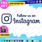 Follow US Instagram Decals Sticker Vinyl Business Store Car Truck Social Media - Image 13