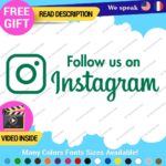 Follow US Instagram Decals Sticker Vinyl Business Store Car Truck Social Media - Image 17