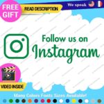 Follow US Instagram Decals Sticker Vinyl Business Store Car Truck Social Media - Image 19