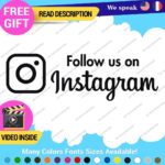 Follow US Instagram Decals Sticker Vinyl Business Store Car Truck Social Media - Image 3