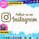 Follow US Instagram Decals Sticker Vinyl Business Store Car Truck Social Media - Image 24