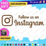 Follow US Instagram Decals Sticker Vinyl Business Store Car Truck Social Media - Image 25