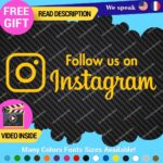 Follow US Instagram Decals Sticker Vinyl Business Store Car Truck Social Media - Image 4