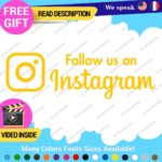 Follow US Instagram Decals Sticker Vinyl Business Store Car Truck Social Media - Image 5