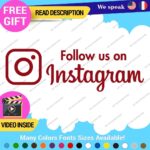 Follow US Instagram Decals Sticker Vinyl Business Store Car Truck Social Media - Image 7