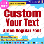 Custom Text Fonts Anton Stickers Decals Vinyl Number Regular Letter Number Serif