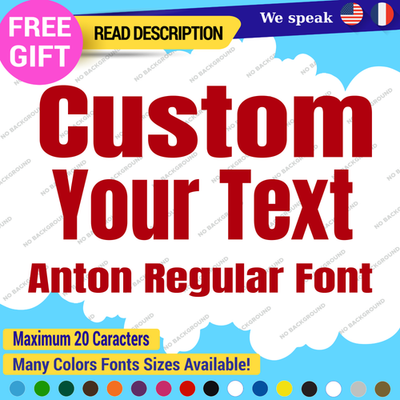1-103 Custom Text Fonts Anton Stickers Decals Vinyl Number Regular Letter Number Serif - Image 1
