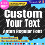 Custom Text Fonts Anton Stickers Decals Vinyl Number Regular Letter Number Serif - Image 6