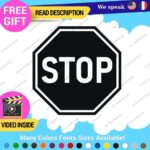 Stop Sign Stickers Vinyl Decals Laptop Store Windows Traffic Safety Warning - Image 2