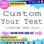 Extra Large Custom Text Name Courier New Font Lettering Decals Vinyl Stickers