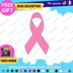 Fits Awareness Ribbon Breast Decals Stickers Vinyl Cancer Pink Survivor Memorial
