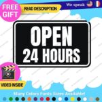 Open 24 Hours Sign Decals Stickers Business Home Store front Windows Small Wall - Image 2