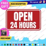 Open 24 Hours Sign Decals Stickers Business Home Store front Windows Small Wall - Image 3