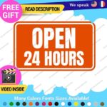 Open 24 Hours Sign Decals Stickers Business Home Store front Windows Small Wall - Image 4