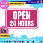 Open 24 Hours Sign Decals Stickers Business Home Store front Windows Small Wall - Image 5