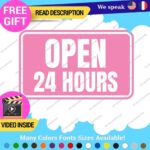 Open 24 Hours Sign Decals Stickers Business Home Store front Windows Small Wall - Image 6