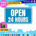 Open 24 Hours Sign Decals Stickers Business Home Store front Windows Small Wall - Image 7