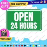 Open 24 Hours Sign Decals Stickers Business Home Store front Windows Small Wall - Image 8