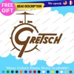 Fits Gretsch Drum Old Decals Stickers Vinyl Guitar White Bass Vintage Music - Image 3