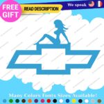 Fits Pin Up  Chevrolet Sexy Woman Vinyl Decal Sticker Bowtie Naked Lady Girl Pee - Image 13