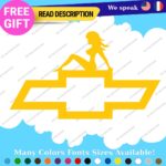 Fits Pin Up  Chevrolet Sexy Woman Vinyl Decal Sticker Bowtie Naked Lady Girl Pee - Image 16