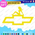 Fits Pin Up  Chevrolet Sexy Woman Vinyl Decal Sticker Bowtie Naked Lady Girl Pee - Image 17