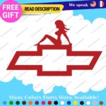 Fits Pin Up  Chevrolet Sexy Woman Vinyl Decal Sticker Bowtie Naked Lady Girl Pee - Image 19