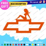 Fits Pin Up  Chevrolet Sexy Woman Vinyl Decal Sticker Bowtie Naked Lady Girl Pee - Image 20