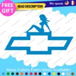 Fits Pin Up  Chevrolet Sexy Woman Vinyl Decal Sticker Bowtie Naked Lady Girl Pee - Image 25