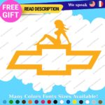 Fits Pin Up  Chevrolet Sexy Woman Vinyl Decal Sticker Bowtie Naked Lady Girl Pee - Image 26