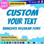 Custom Text Name Bangers Regular Fonts Lettering Die Cut Decal Vinyl Sticker 651