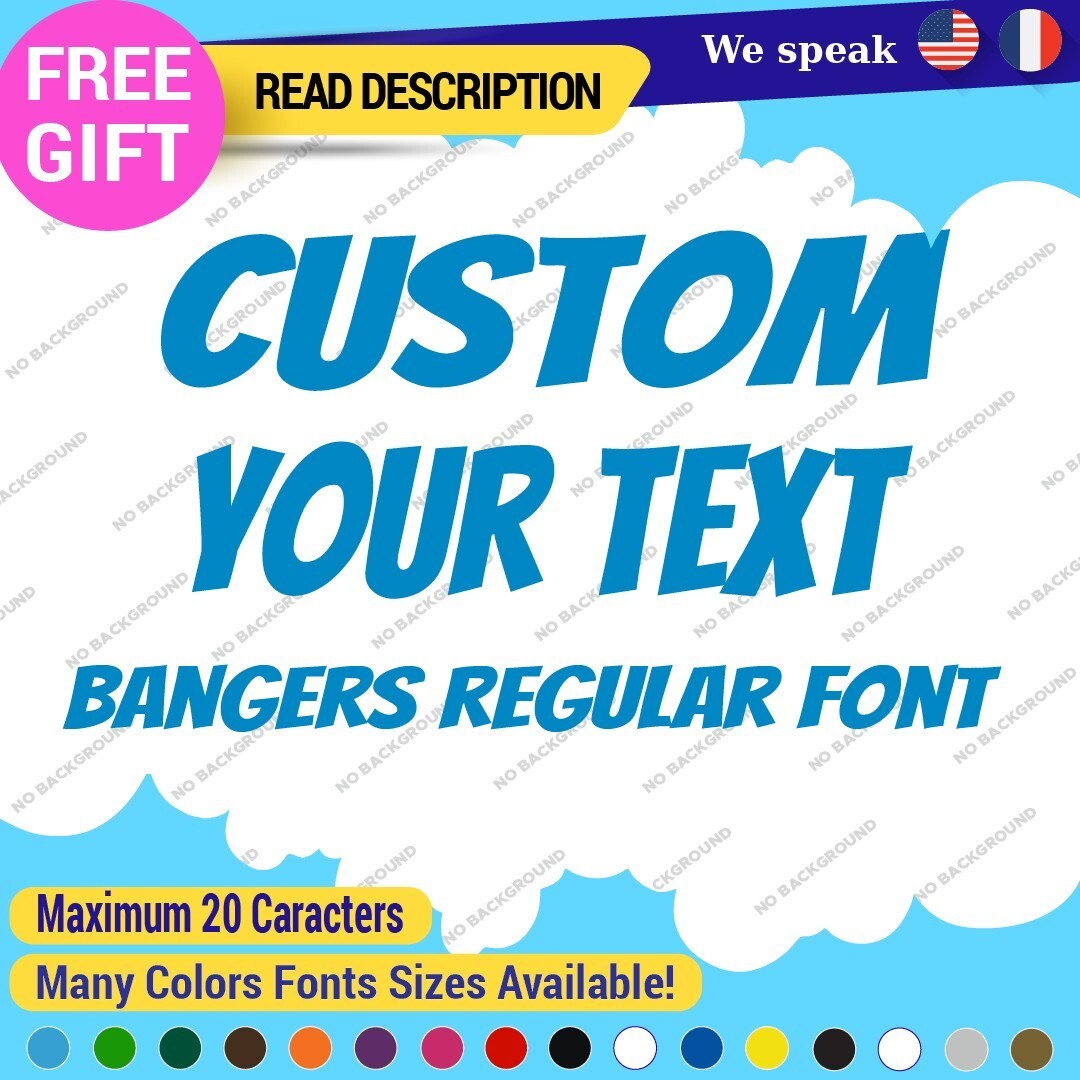 Custom Text Name Bangers Regular Fonts Lettering Die Cut Decal Vinyl Sticker 651 297309347420 Custom Text Name Bangers Regular Fonts Lettering Die Cut Decal Vinyl Sticker 651 - Image 1