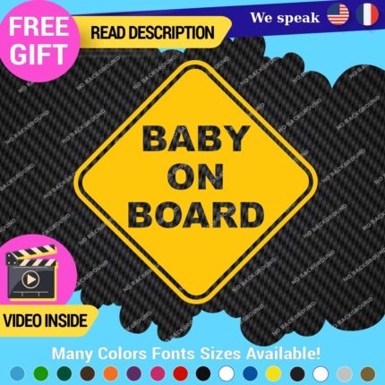 Baby on Board Decal Sticker Car Truck Children Princess Safety Yoda Sign Graphic