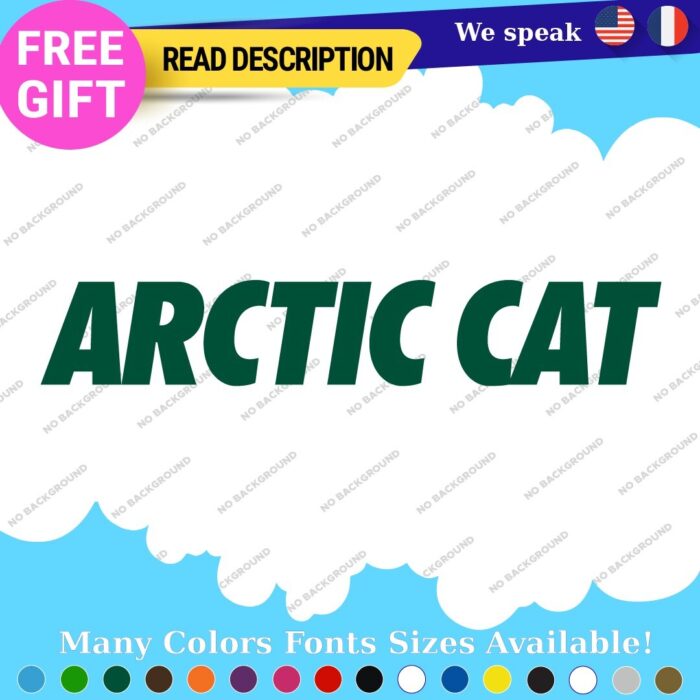 Fits Large Arctic Cat Name Green Decal Sticker Vinyl Old Ski Doo Snowmobile Head - Image 26