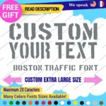 Extra Large Custom Text Name Boston Traffic Font Lettering Decals Vinyl Stickers - Image 24