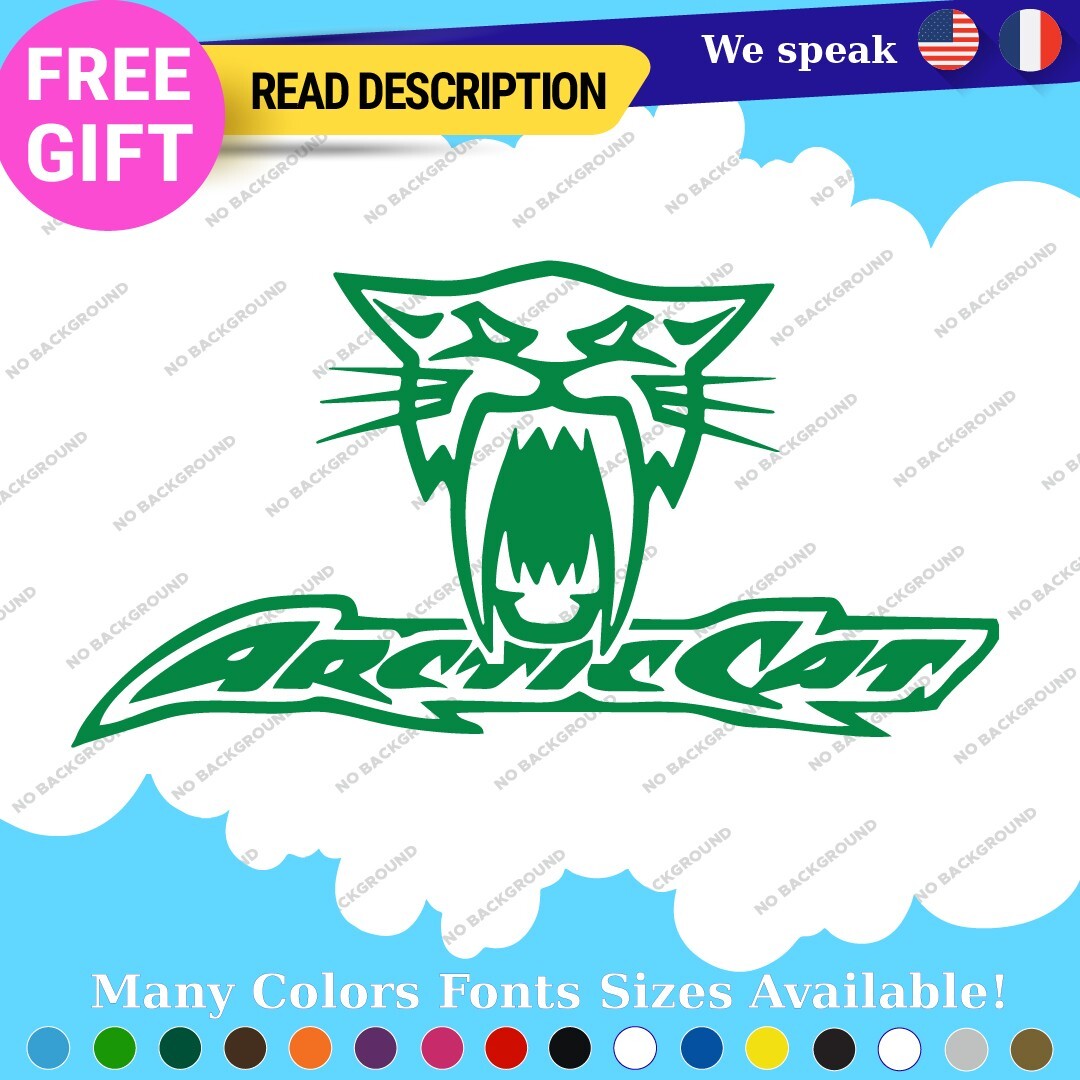 Fits Large Arctic Cat Decals Stickers Vinyl Name Snowmobile Head Sled Ski Team 297359615470 Fits Large Arctic Cat Decals Stickers Vinyl Name Snowmobile Head Sled Ski Team - Image 1