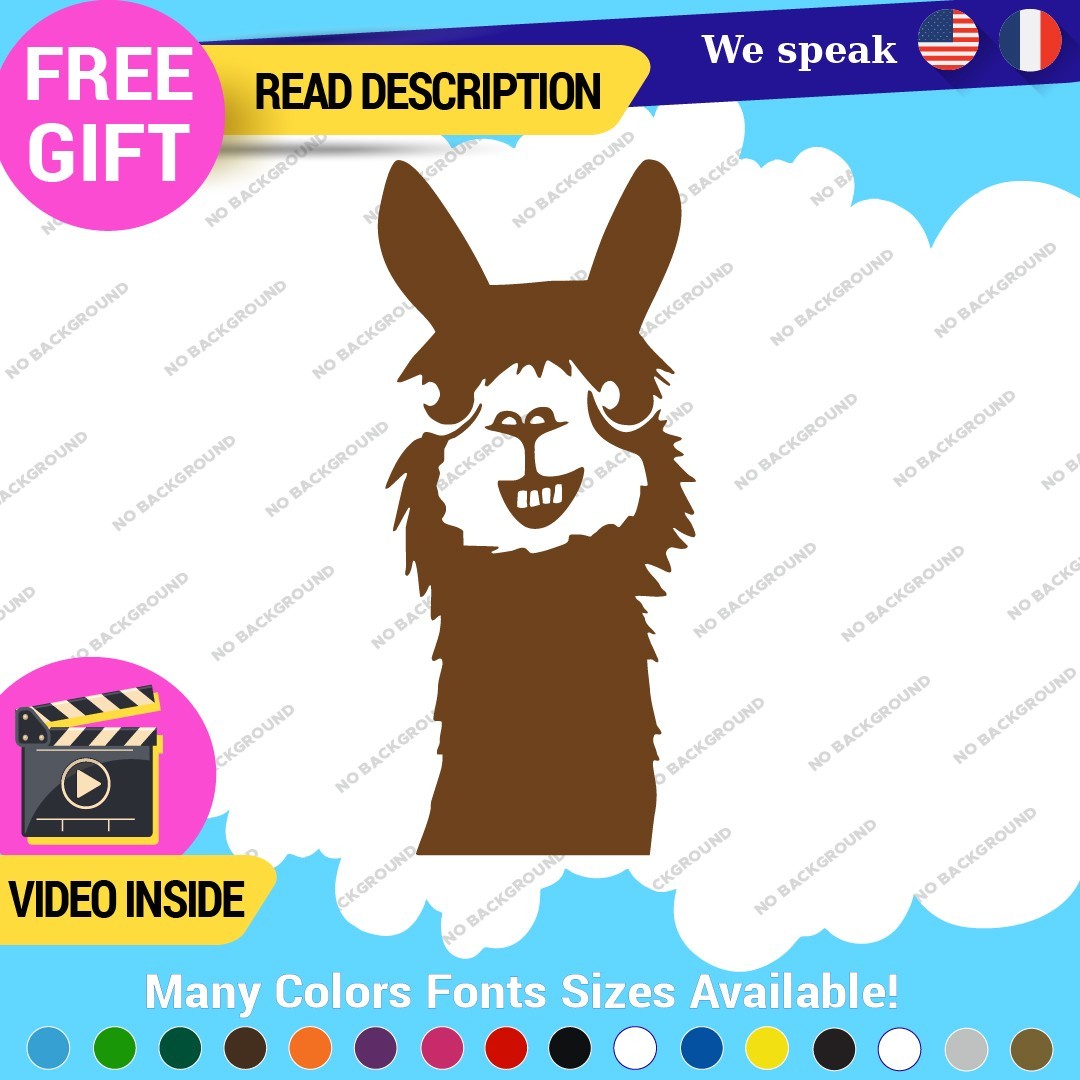 Fits Llama Lama Alpaca Decals Stickers Vinyl Animal Farm Funny Pet Cute Car 297716780070 Fits Llama Lama Alpaca Decals Stickers Vinyl Animal Farm Funny Pet Cute Car - Image 1