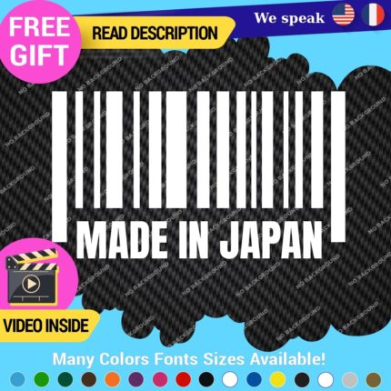 Made in Japan Decals Stickers Vinyl Barcode Car Race Drift Lowered JDM UPC Low