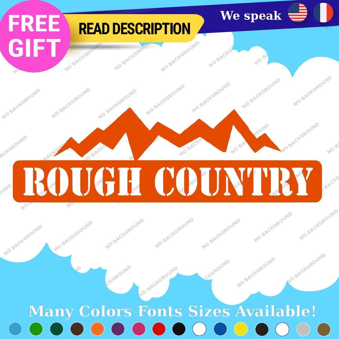 Fits Rough Decals Stickers Vinyl Country Suspension Truck Off Road 4x4 Lift Jack 297353858380 Fits Rough Decals Stickers Vinyl Country Suspension Truck Off Road 4x4 Lift Jack - Image 1