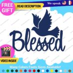 Blessed Dove Decal Sticker Vinyl Christian God Jesus Bless Bible Love Peace Lord - Image 12