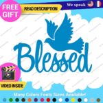 Blessed Dove Decal Sticker Vinyl Christian God Jesus Bless Bible Love Peace Lord - Image 14