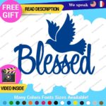 Blessed Dove Decal Sticker Vinyl Christian God Jesus Bless Bible Love Peace Lord - Image 15