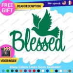 Blessed Dove Decal Sticker Vinyl Christian God Jesus Bless Bible Love Peace Lord - Image 16