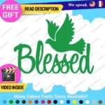 Blessed Dove Decal Sticker Vinyl Christian God Jesus Bless Bible Love Peace Lord - Image 17