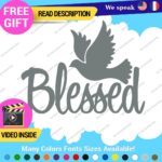 Blessed Dove Decal Sticker Vinyl Christian God Jesus Bless Bible Love Peace Lord - Image 19